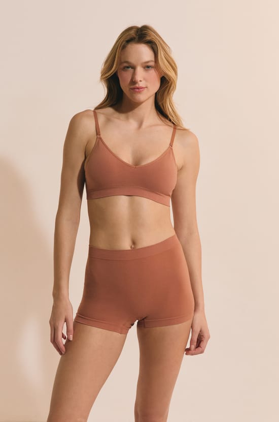 Short boyleg sans coutures en coton biologique;${refinementColor}