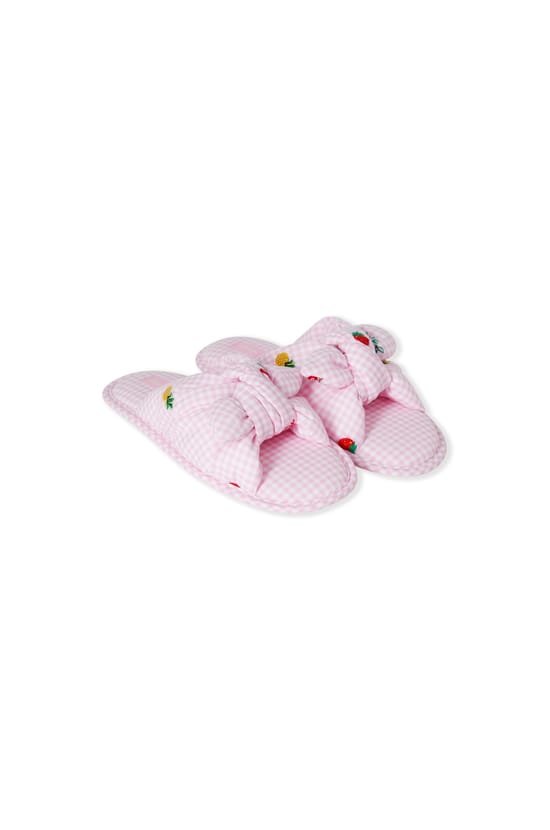 Cotton Slippers with Bow;${refinementColor}