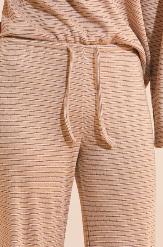 Pantalon de pyjama &agrave; rayures avec cordon de serrage;${refinementColor}
