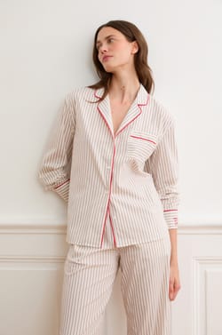 Striped Shirt In Cotton;${refinementColor}