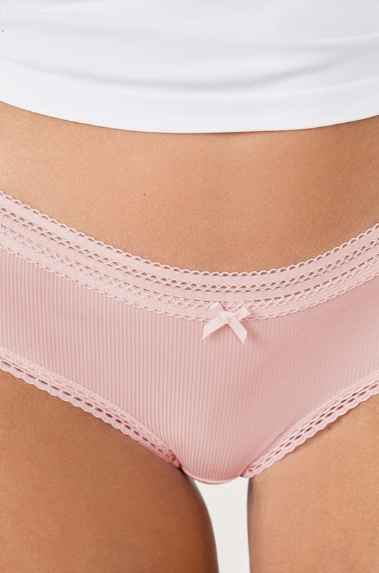 Shorty microfibre détails dentelle;${refinementColor}