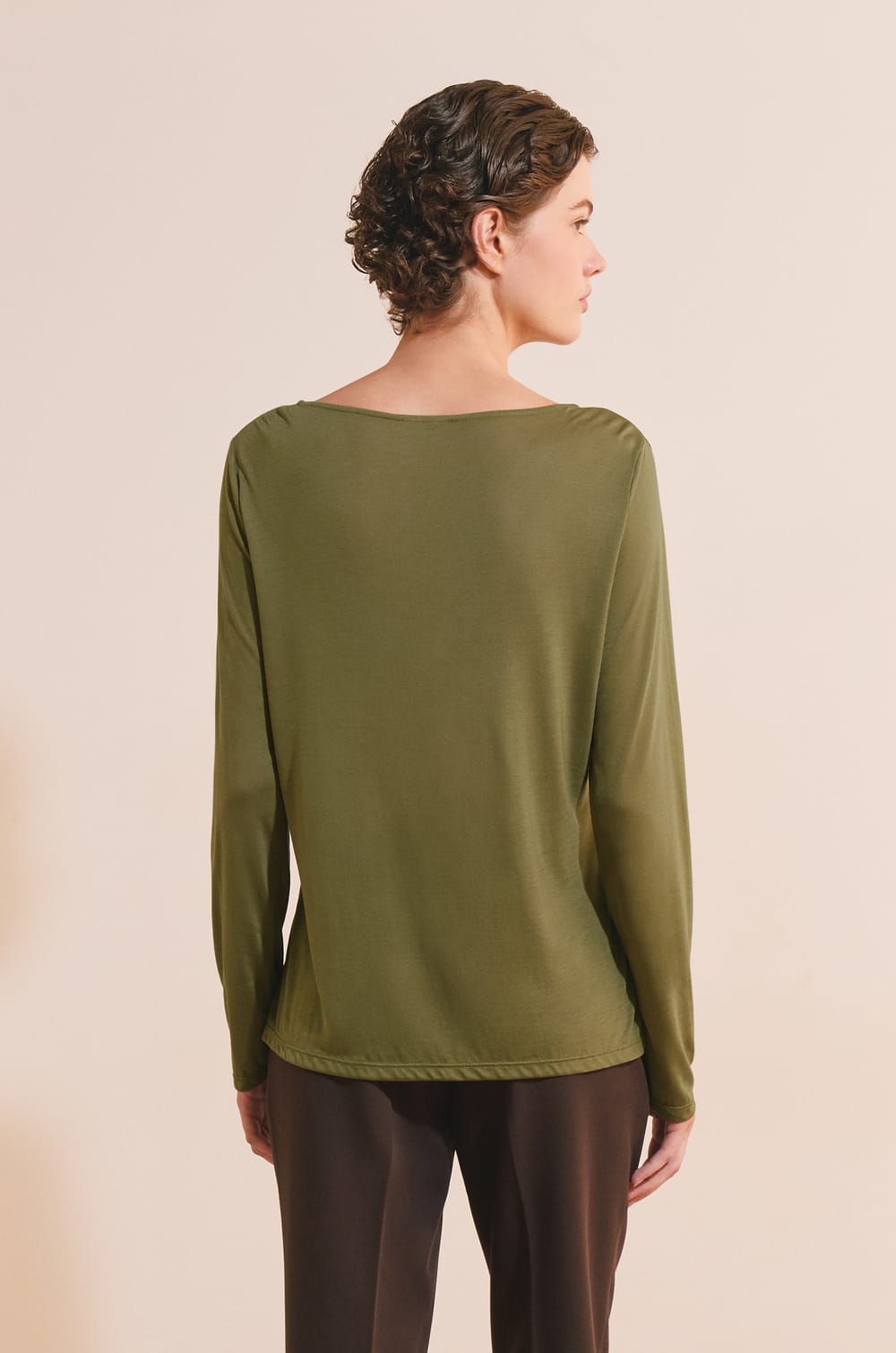 T-shirt col bateau manches longues;${refinementColor}