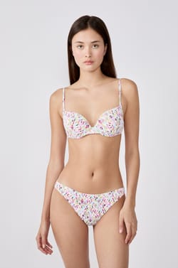 Patterned push-up bikini top;${refinementColor}
