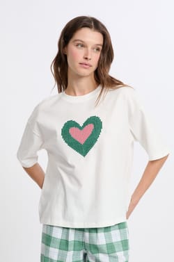 T-shirt de pyjama manches courtes en coton;${refinementColor}