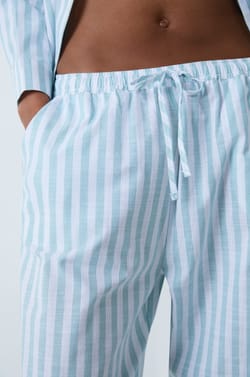 Gestreifte Pyjama-Hose aus Baumwolle;${refinementColor}