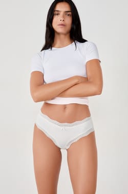 Microfibre Boyshort with Lace Trim;${refinementColor}