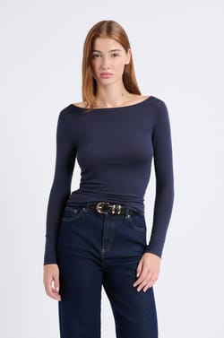 T-shirt thermique col bateau;${refinementColor}