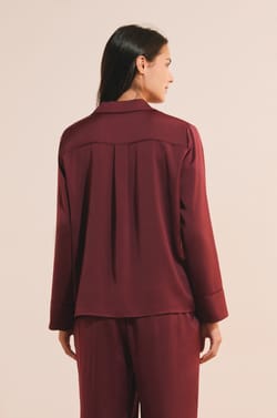 Chemise de pyjama satin&eacute;e;${refinementColor}