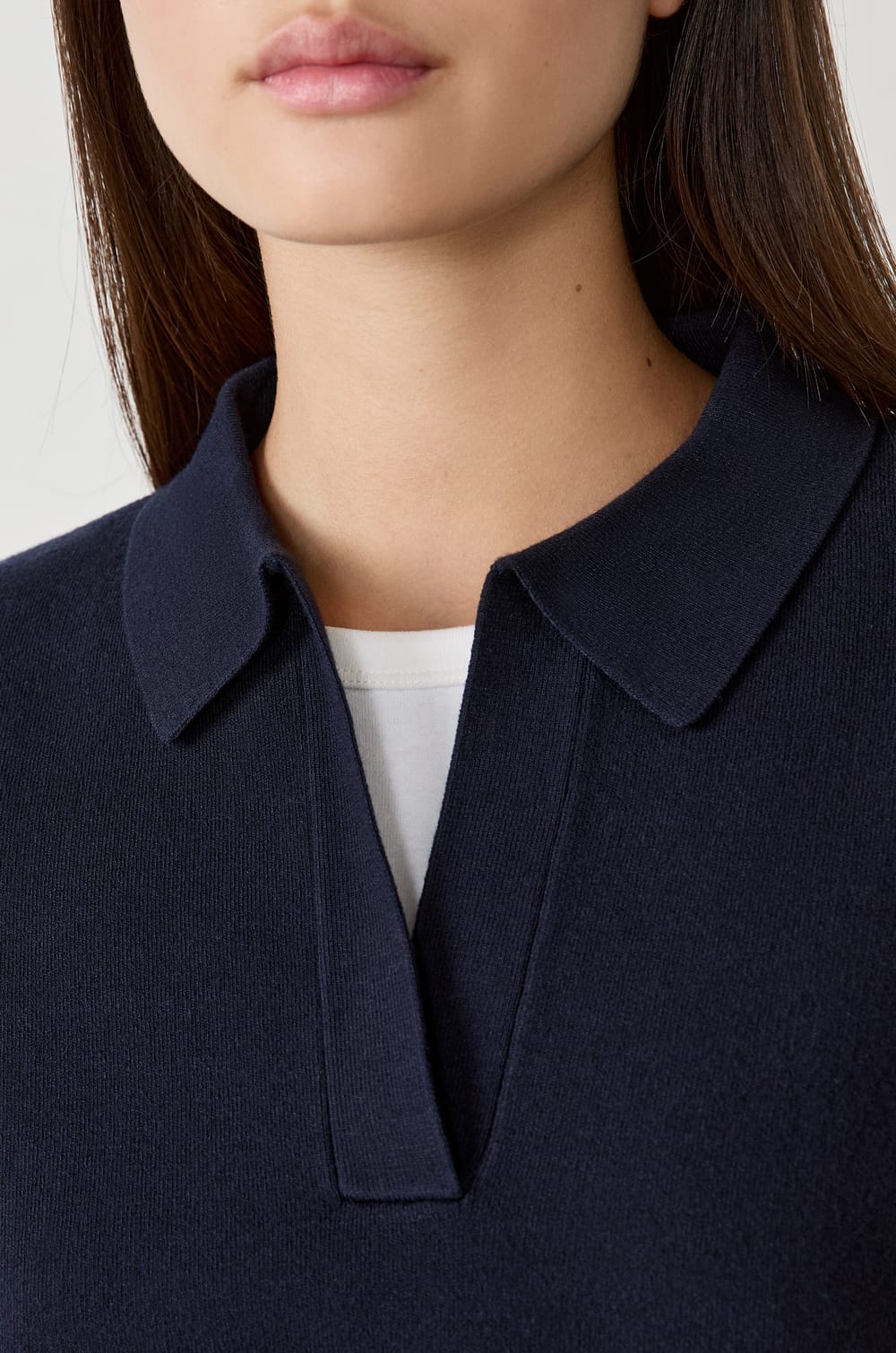 Pull sans manches col Polo;${refinementColor}