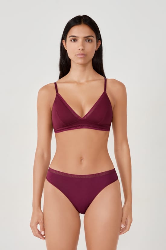 Soutien-gorge sans armatures coques fines en coton;${refinementColor}