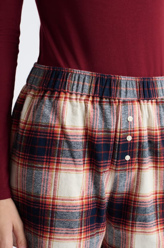 Plaid Pajama Shorts;${refinementColor}