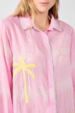 Robe chemise brodée en coton;${refinementColor}