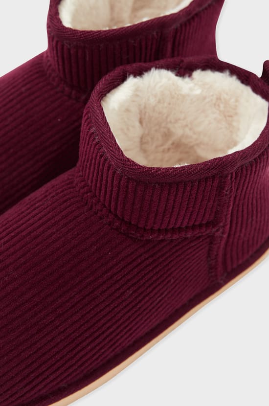 Chaussons bottines effet velours;${refinementColor}