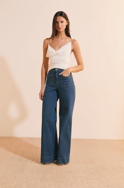 Jean flare &agrave; poches avant;${refinementColor}