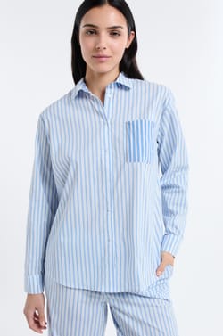 Striped Pyjama Shirt;${refinementColor}