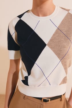 Pull manches courtes &agrave; motifs;${refinementColor}