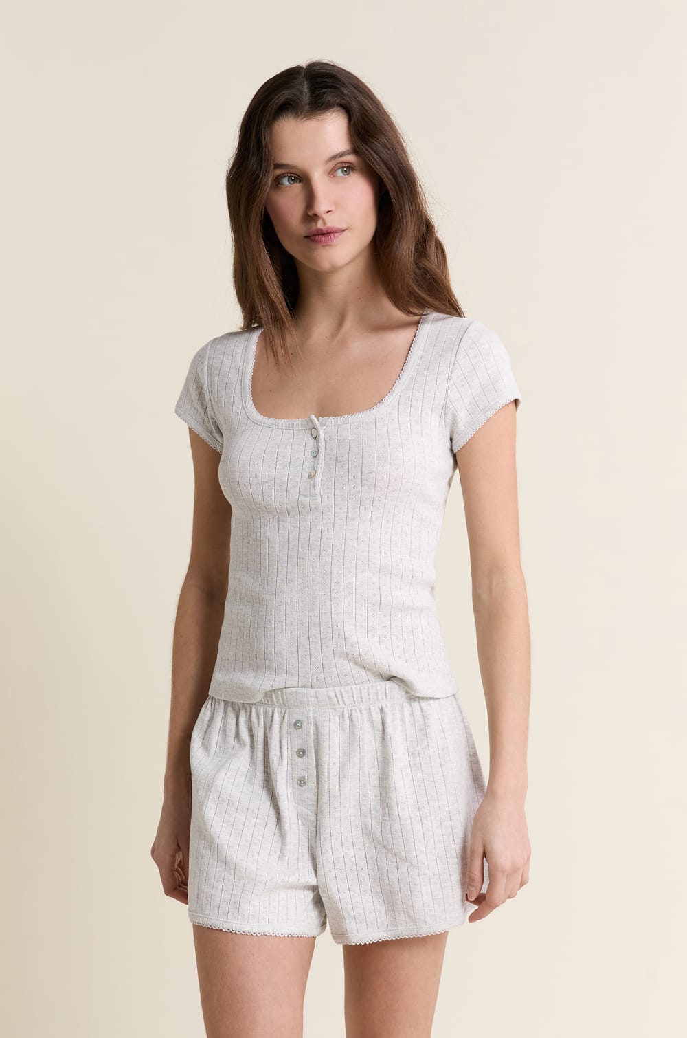 Short de pyjama en coton;${refinementColor}