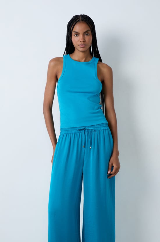 Geripptes Baumwoll-Tank Top;${refinementColor}