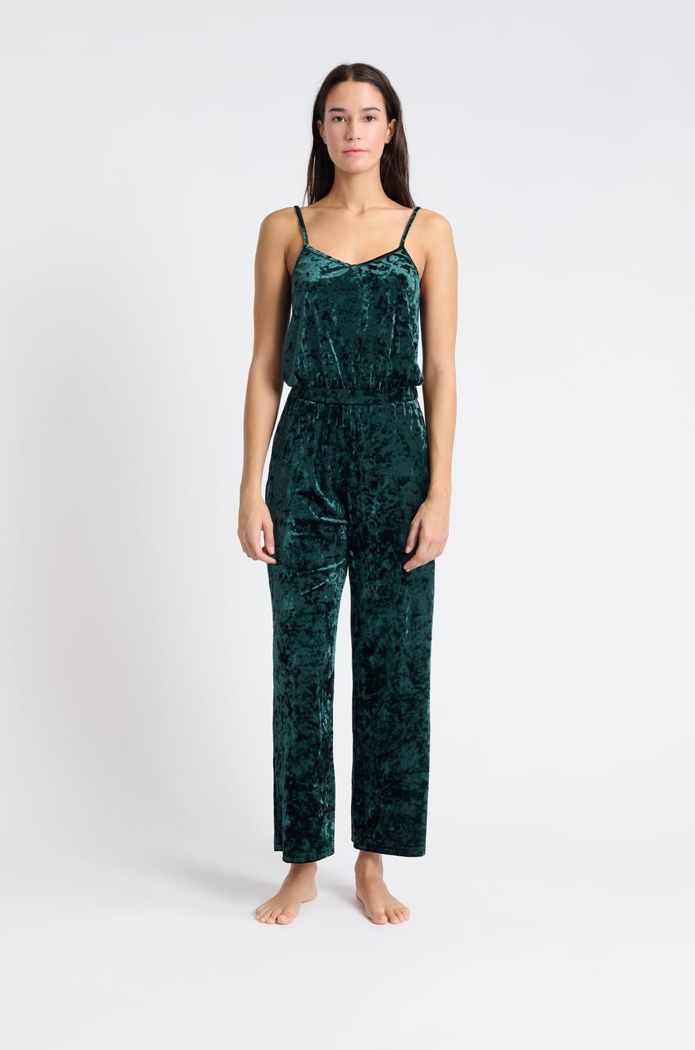 Combinaison de pyjama en velours;${refinementColor}