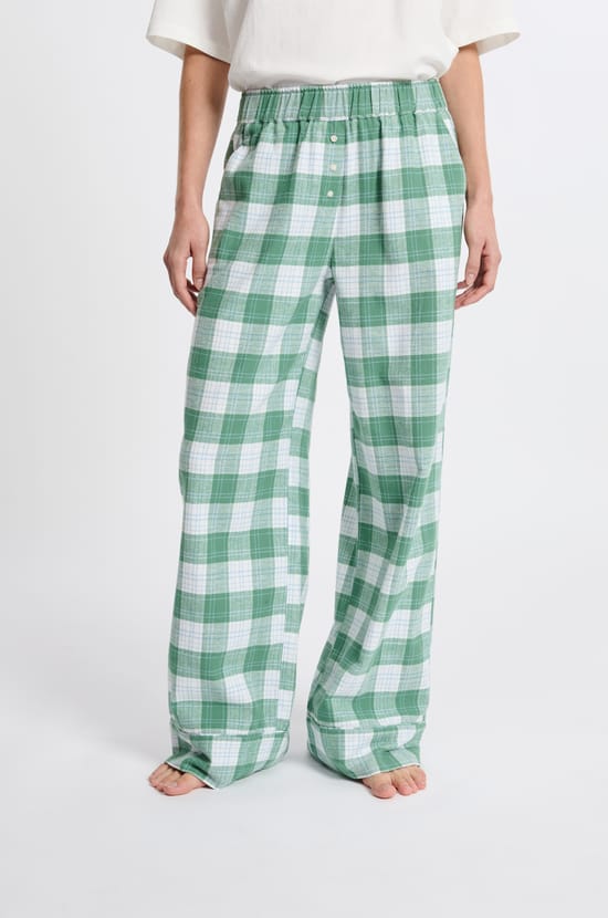 Pantalon de pyjama à carreaux en coton;${refinementColor}
