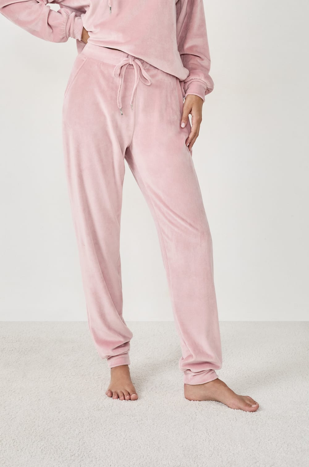 Pantalon de pyjama effet velours;${refinementColor}