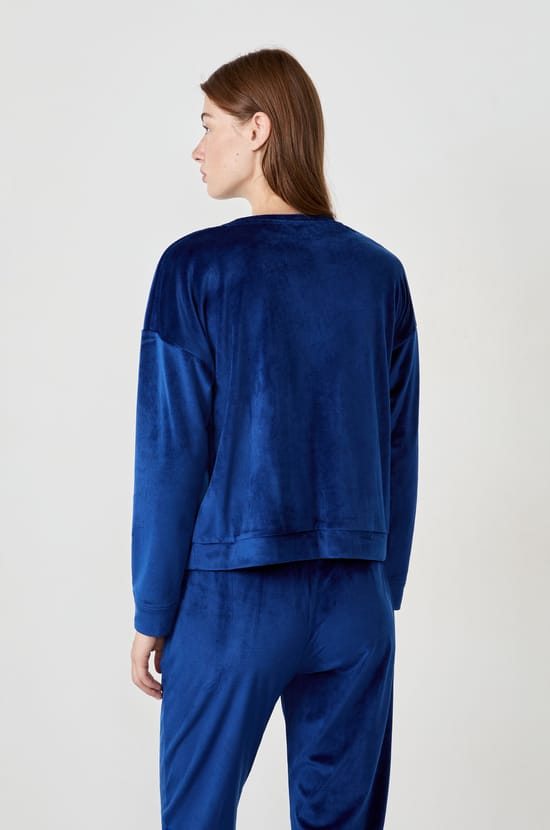 Sweat de pyjama effet velours;${refinementColor}