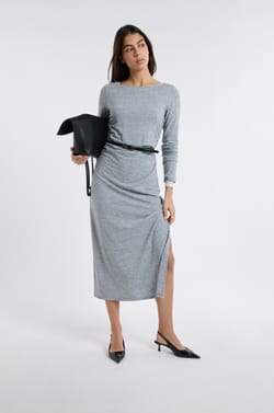 Robe longue &agrave; col bateau;${refinementColor}