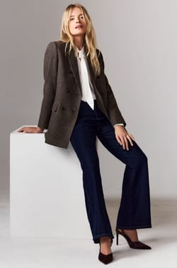 Checkered Blazer Jacket;${refinementColor}