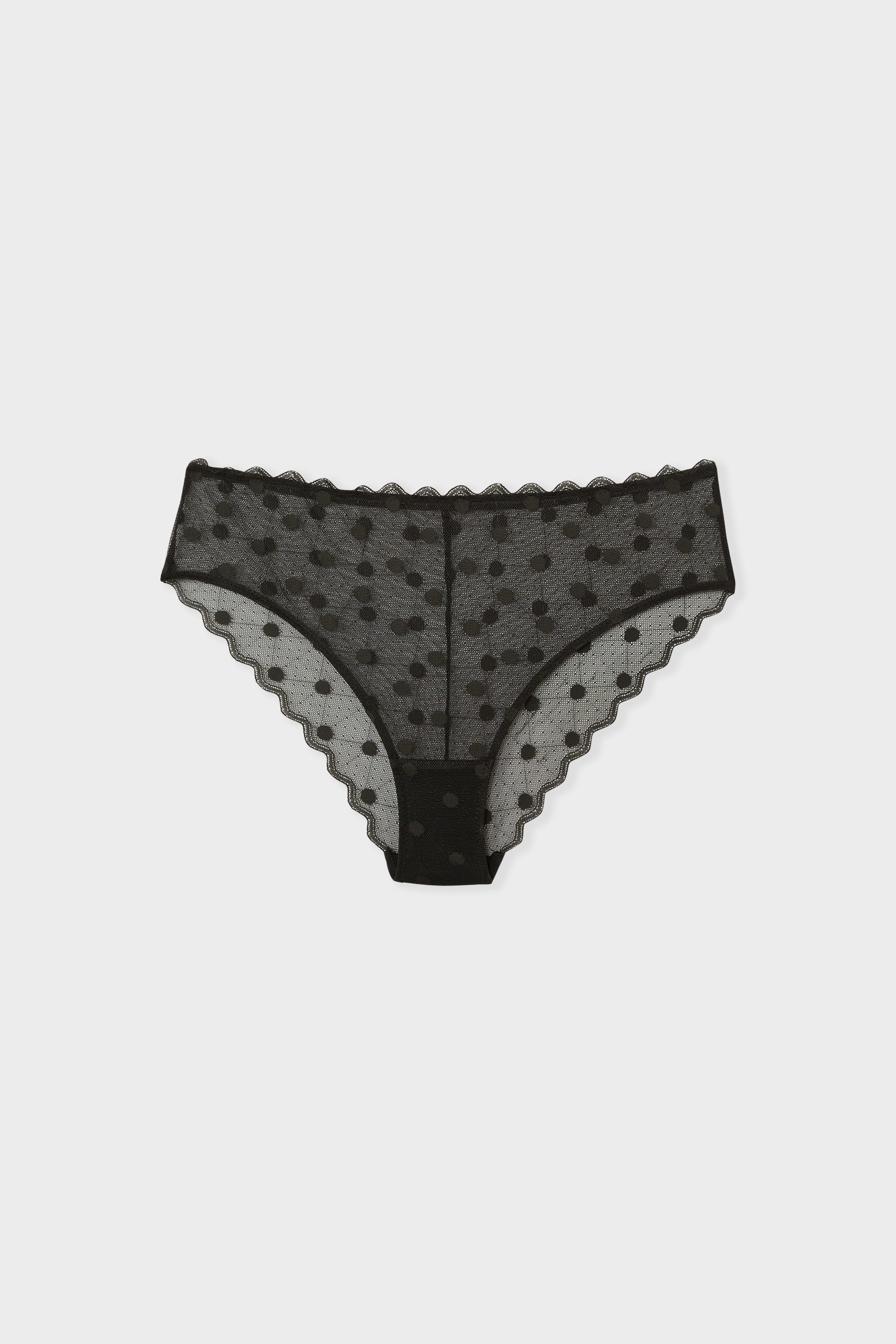 Sheer Polka Dot Tulle Panties - RAYONNANTE - NOIR - ETAM