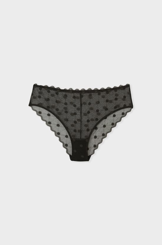Culotte transparente en tulle à motif pois;${refinementColor}