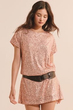 Vestido corto con lentejuelas;${refinementColor}