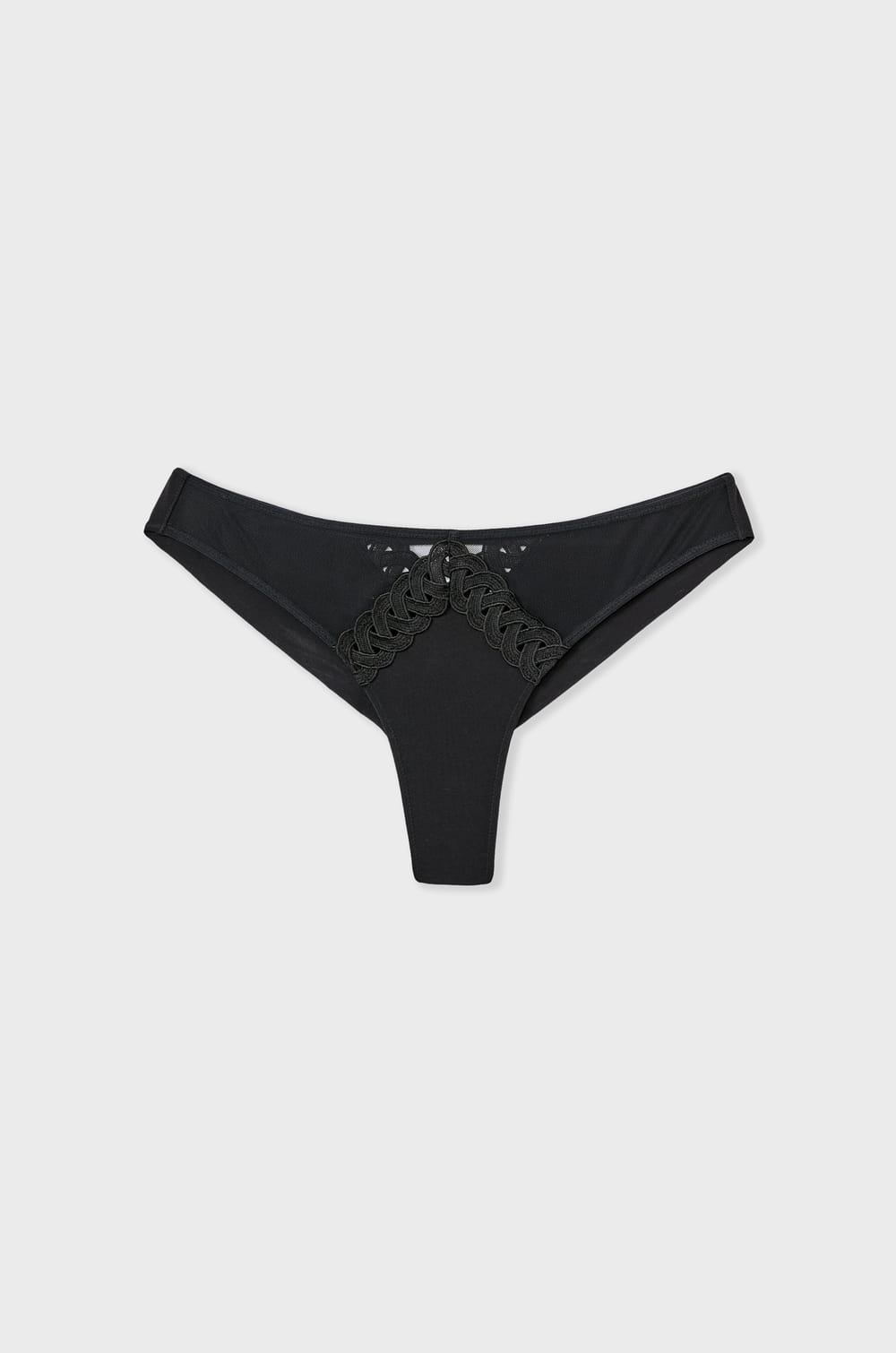 Embroidered Tulle Tanga;${refinementColor}