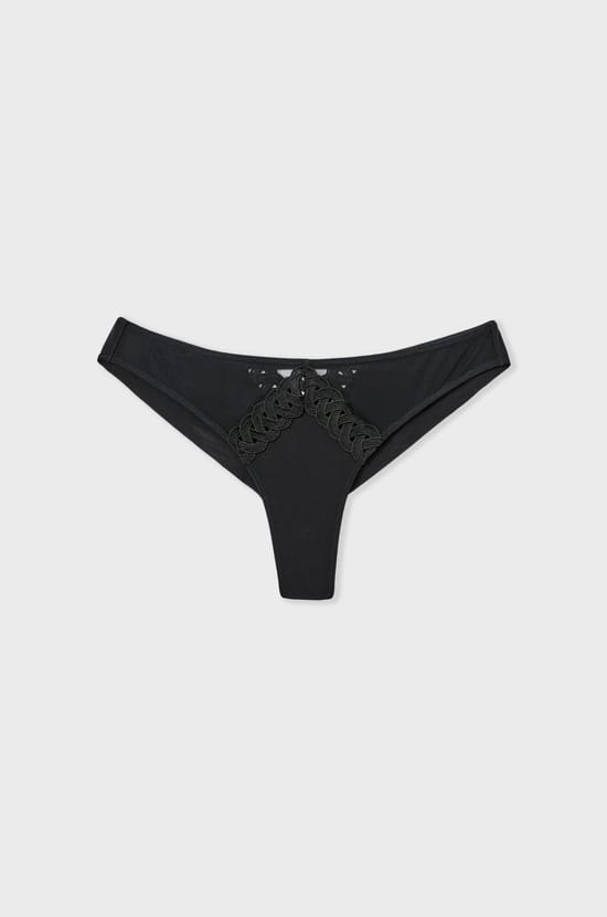 Embroidered Tulle Tanga;${refinementColor}