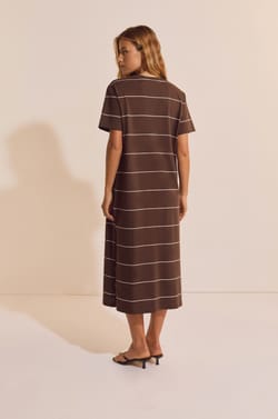 Robe longue &agrave; rayures;${refinementColor}