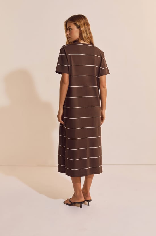 Robe longue &agrave; rayures;${refinementColor}