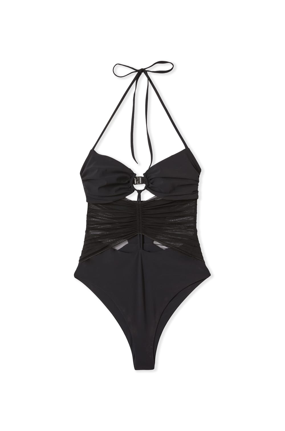 Maillot de bain 1 pi&egrave;ce avec d&eacute;tails en tulle;${refinementColor}
