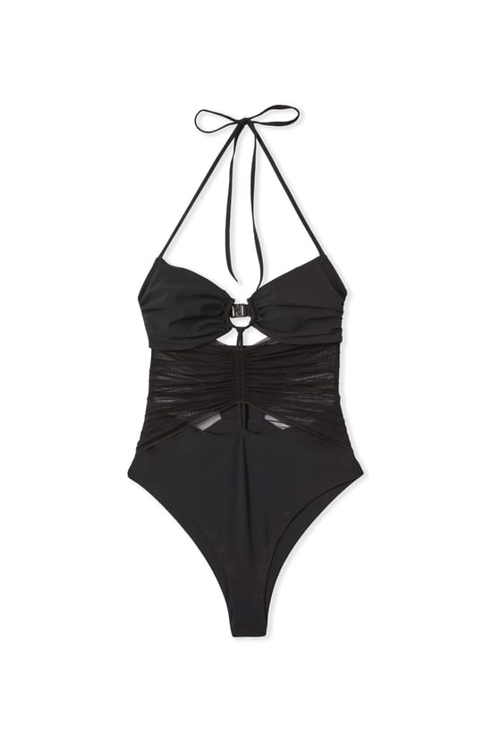 Maillot de bain 1 pi&egrave;ce avec d&eacute;tails en tulle;${refinementColor}