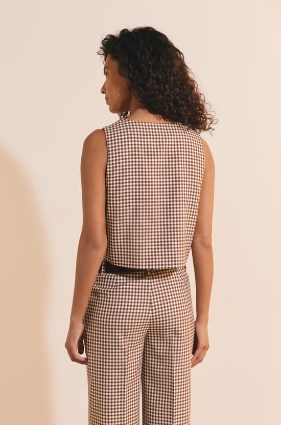 Top nouable &agrave; carreaux;${refinementColor}