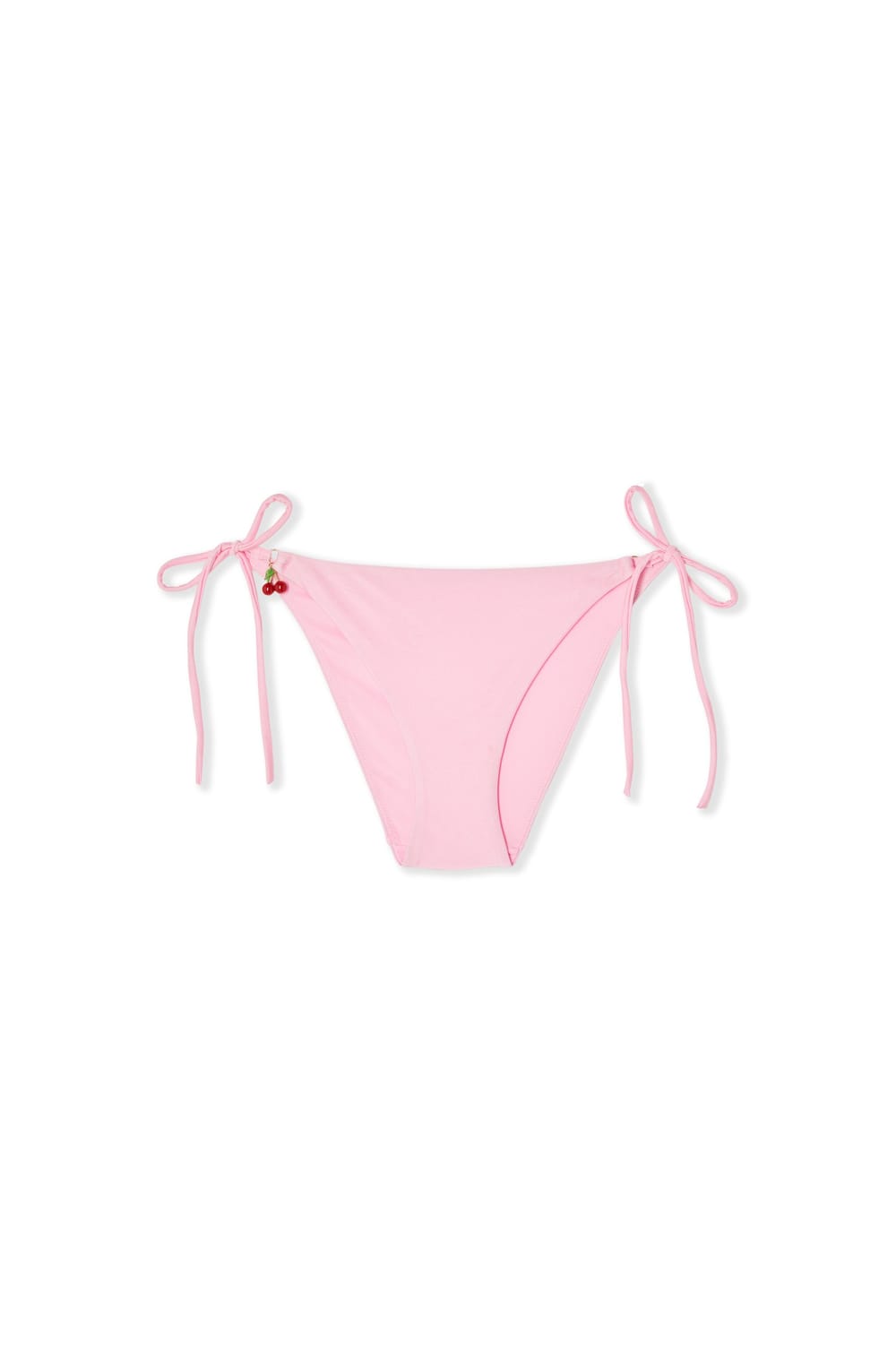 Bas de maillot de bain bikini  &agrave; nouer satin&eacute; avec charm cerise;${refinementColor}