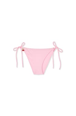 Bas de maillot de bain bikini  &agrave; nouer satin&eacute; avec charm cerise;${refinementColor}