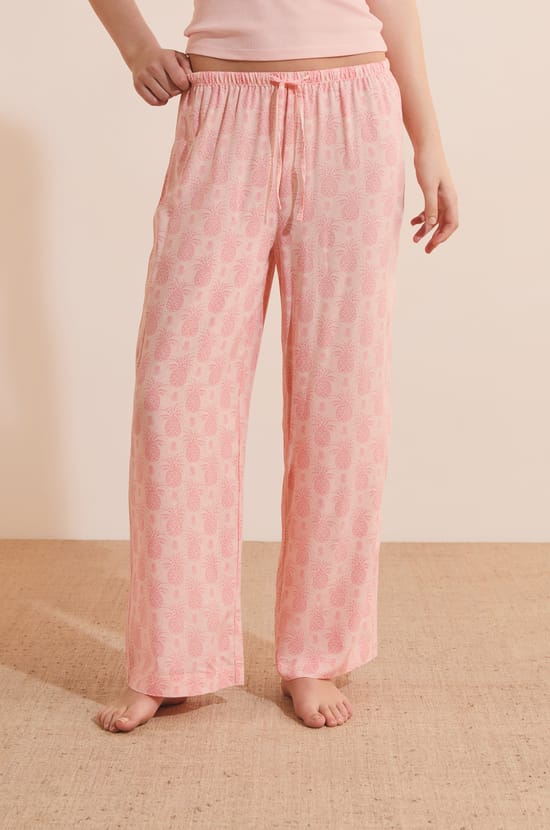 Pantal&oacute;n de pijama 7/8 estampado;${refinementColor}