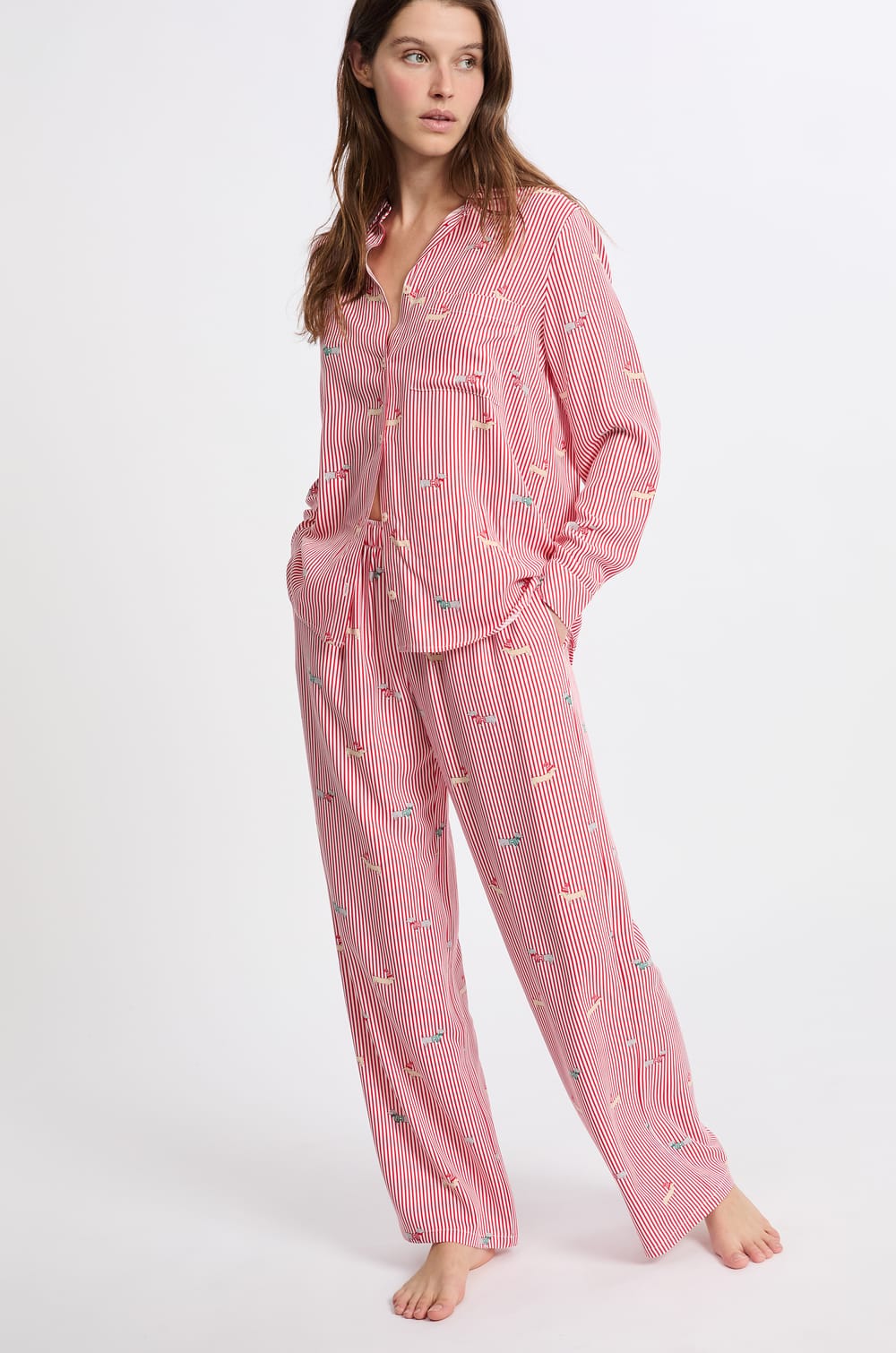 Pantalon de pyjama à motifs;${refinementColor}