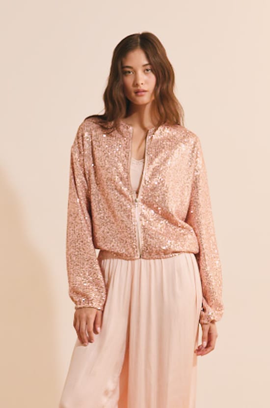 Veste &agrave; sequins;${refinementColor}