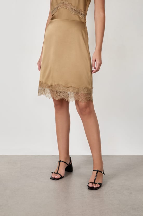 Jupe midi avec dentelle;${refinementColor}