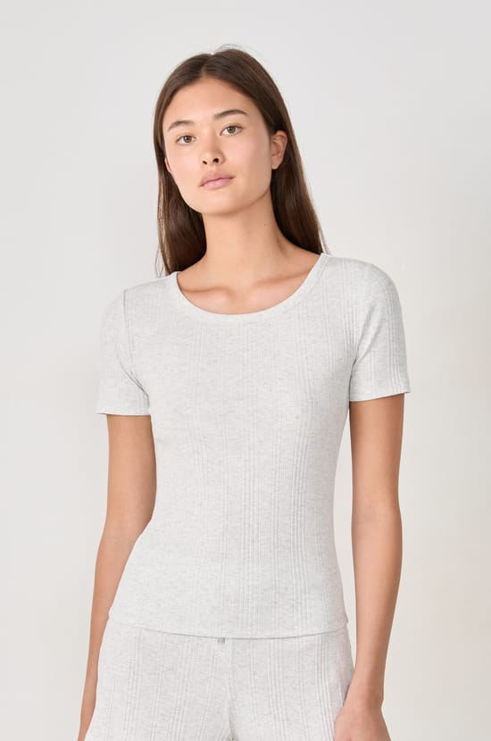 T-shirt de pyjama en coton côtelé;${refinementColor}