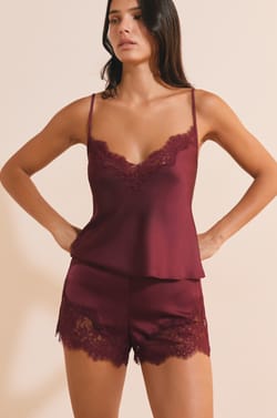 Short de pyjama avec dentelle;${refinementColor}