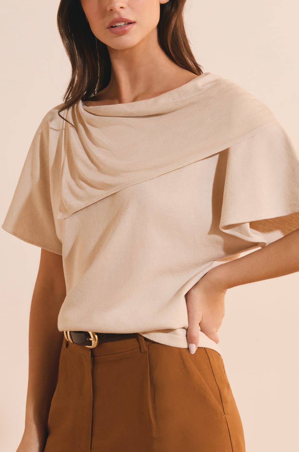 T-shirt manches courtes drap&eacute;;${refinementColor}