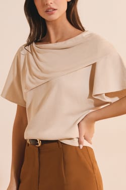 T-shirt manches courtes drap&eacute;;${refinementColor}