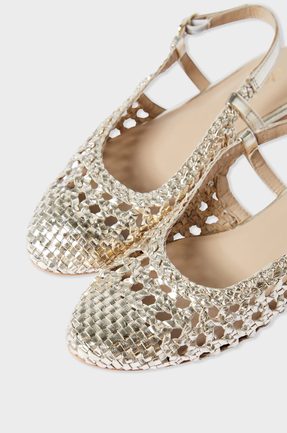 Glittery leather ballet flats;${refinementColor}