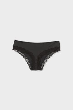 Shorty en microfibre d&eacute;tails dentelle;${refinementColor}